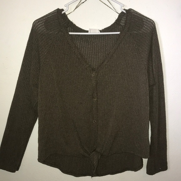 Comfy button down+ tie up shirt - Picture 1 of 1